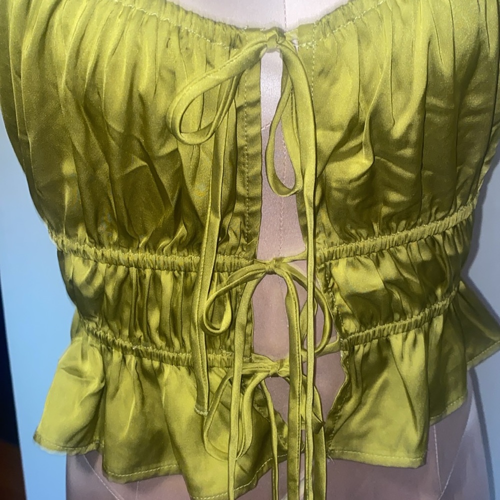 Mixed Threads Ruffle Tie Front Blouse - Picture 3 of 7